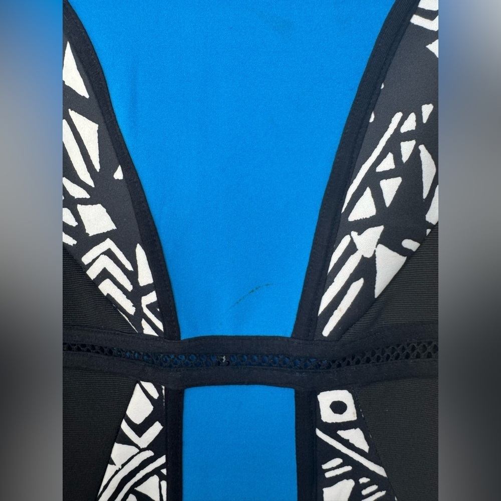 River Island Royal Blue & Black Patterned Dress – Size 8 - Picture 8 of 17